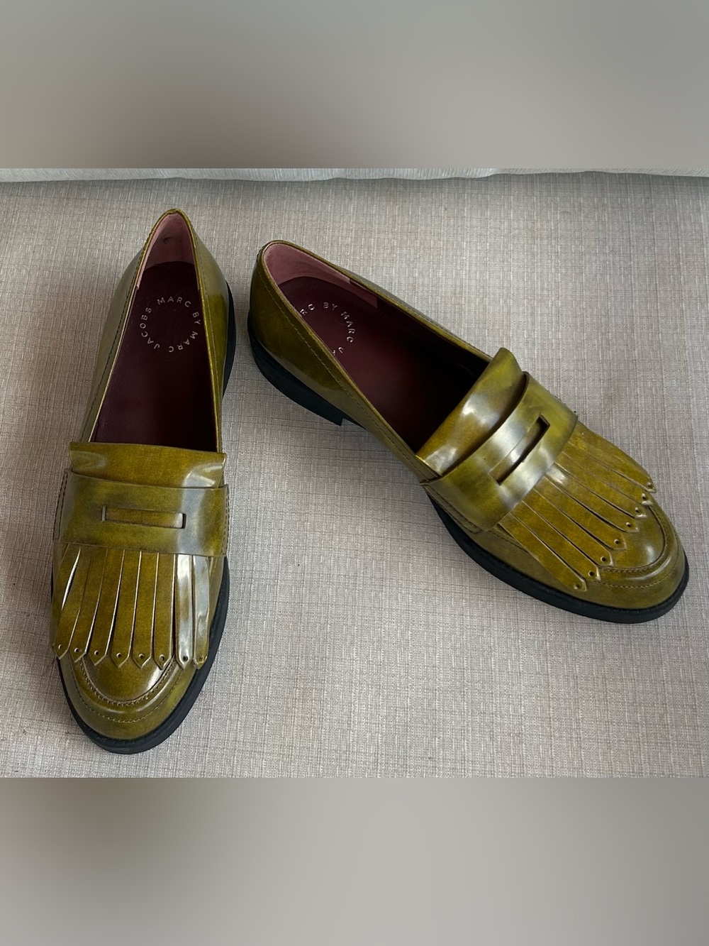 NWOB Marc by Marc Jacobs Olive Green Wooster Kilt Loafers